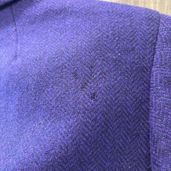 J.Crew size 2 Wool Herringbone Hack-ing Blazer Jacket Dark Purple (flaw) - Picture 7 of 15